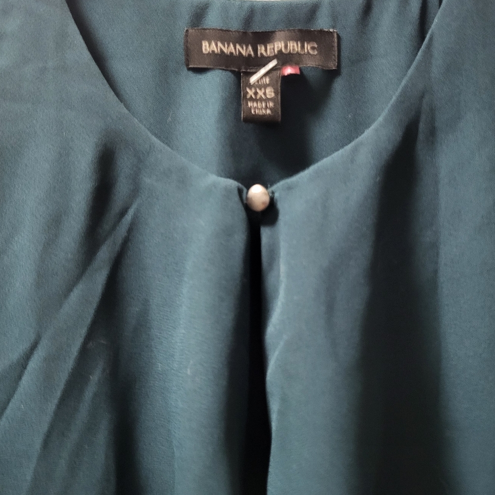 Banana Republic Flowy Deep Teal Sleeveless tank Top size XXS - Picture 3 of 6